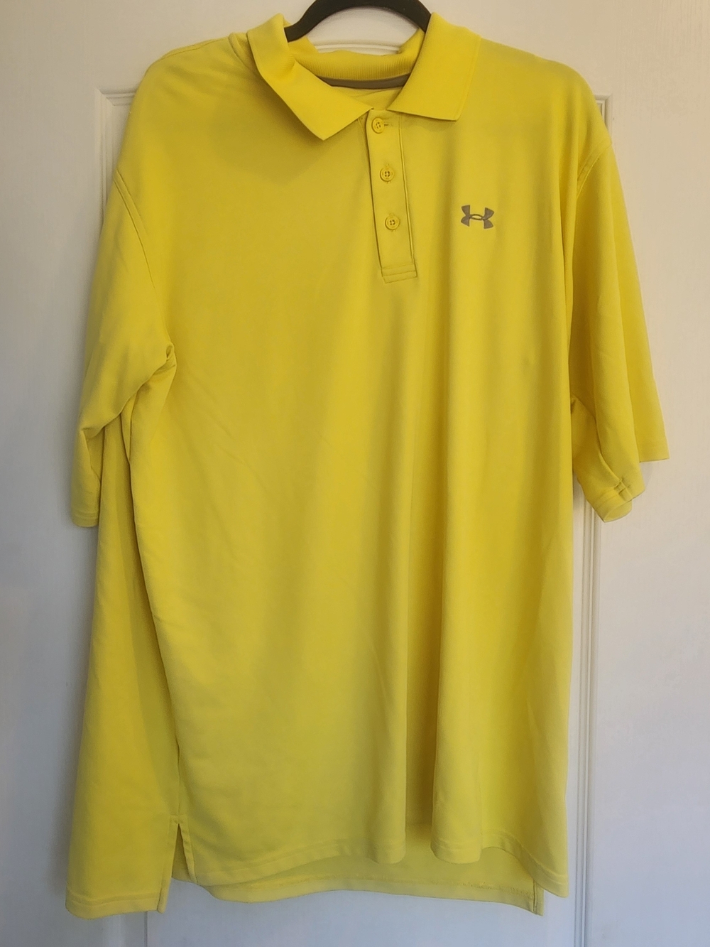 Under Armour Men’s Bright Yellow Performance Polo Shirt XL Euc